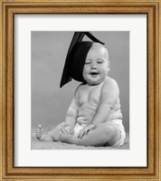 1950s Portrait Chubby Baby In Diaper Fine Art Print