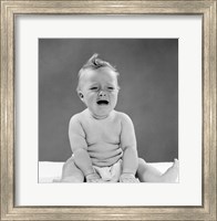 1950s Crying Baby Seated With Distressed Expression? Fine Art Print
