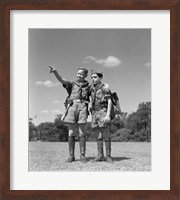 1950s Two Boy Scouts One Pointing Wearing Hiking Gear Fine Art Print
