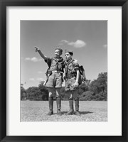 1950s Two Boy Scouts One Pointing Wearing Hiking Gear Fine Art Print