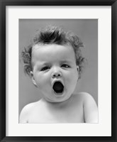 1940s Baby Close-Up Yawning Fine Art Print