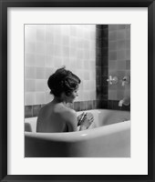 1920s 1930s Woman Sitting In Bath Tub Fine Art Print