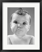 1950s Baby Making Funny Face With Eyes Wide Open Fine Art Print