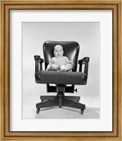 1960s Baby Sitting In Executive Office Chair Fine Art Print