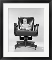 1960s Baby Sitting In Executive Office Chair Fine Art Print