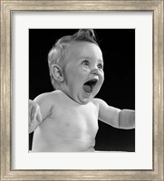 1950s Happy Baby  Laughing With Mouth Open Fine Art Print