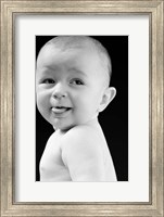 1940s 1950s Baby Smiling Sticking Out Tongue Fine Art Print