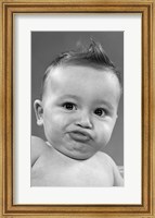 1950s Baby Making A Funny Face And Bronx Cheer Noise Fine Art Print