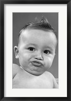 1950s Baby Making A Funny Face And Bronx Cheer Noise Fine Art Print