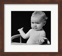 1930s 1940s Baby In High Chair Making Shrugging Gesture Fine Art Print