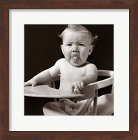 1930s 1940s Baby Sticking Tongue Out Fine Art Print