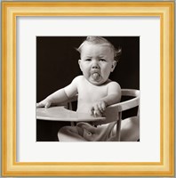 1930s 1940s Baby Sticking Tongue Out Fine Art Print