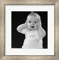 1950s Baby With Hands Up Fine Art Print