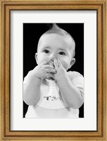 1950s Baby Covering Mouth With Hands Fine Art Print