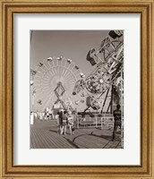 1960s Teens Looking At Amusement Rides Fine Art Print