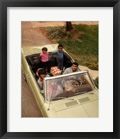 1970s African American Family Seated In Convertible Car Fine Art Print