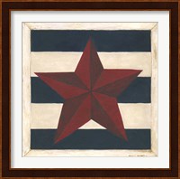 Red Star, Blue Stripes Fine Art Print