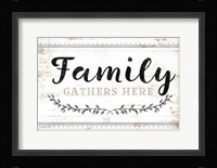 Family Gathers Here Framed Print
