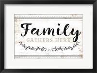 Family Gathers Here Framed Print