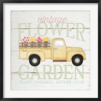 Vintage Flower Garden Truck Fine Art Print