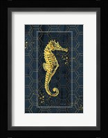 Gold Seahorse Framed Print