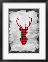 Plaid Deer Head Fine Art Print