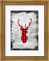 Plaid Deer Head Fine Art Print