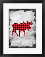 Plaid Moose Framed Print