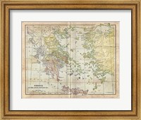 Vintage Greece Empire Map Fine Art Print