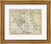 Vintage Greece Empire Map Fine Art Print