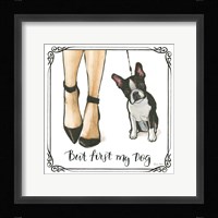 Furry Fashion Friends II But First Framed Print