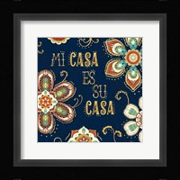 La Vida Loca III Blue Framed Print