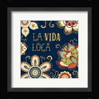 La Vida Loca II Blue Framed Print