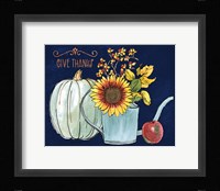 October Garden III Blue Framed Print