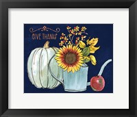October Garden III Blue Framed Print
