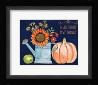 October Garden II Blue Framed Print