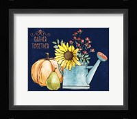 October Garden I Blue Framed Print