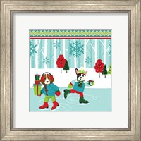 Winter Pet Ice Skating Fine Art Print