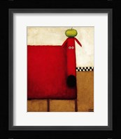Red Dog With Apple Fine Art Print