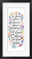 Floral Bible Verse Panel I Framed Print