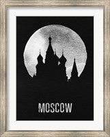 Moscow Landmark Black Fine Art Print