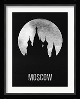 Moscow Landmark Black Fine Art Print