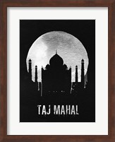 Taj Mahal Landmark Black Fine Art Print