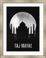 Taj Mahal Landmark Black Fine Art Print