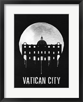 Vatican City Landmark Black Fine Art Print