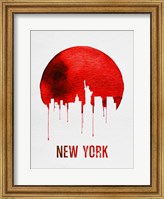 New York Skyline Red Fine Art Print