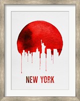 New York Skyline Red Fine Art Print