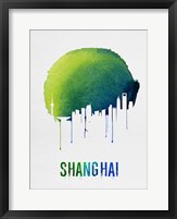 Shanghai Skyline Blue Fine Art Print