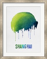 Shanghai Skyline Blue Fine Art Print