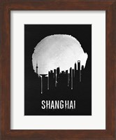 Shanghai Skyline Black Fine Art Print